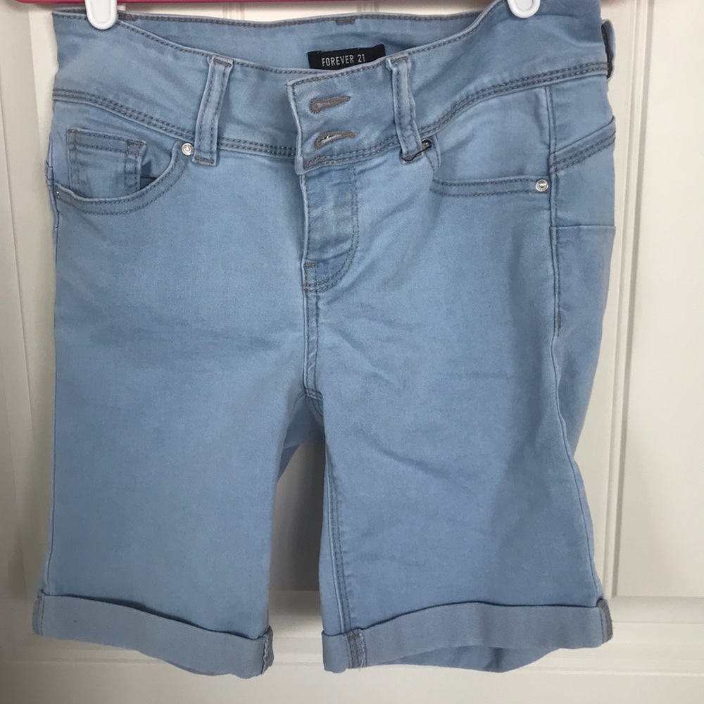 Long denim shorts